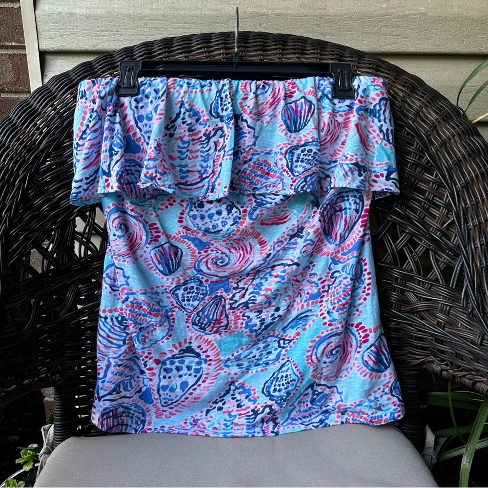 Lilly Pulitzer Wiley Tube Top Shell Me About It XL